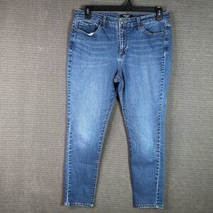Nine West Womens Size 14P Blue Cigarette High Rise Skinny Fit Denim Jeans